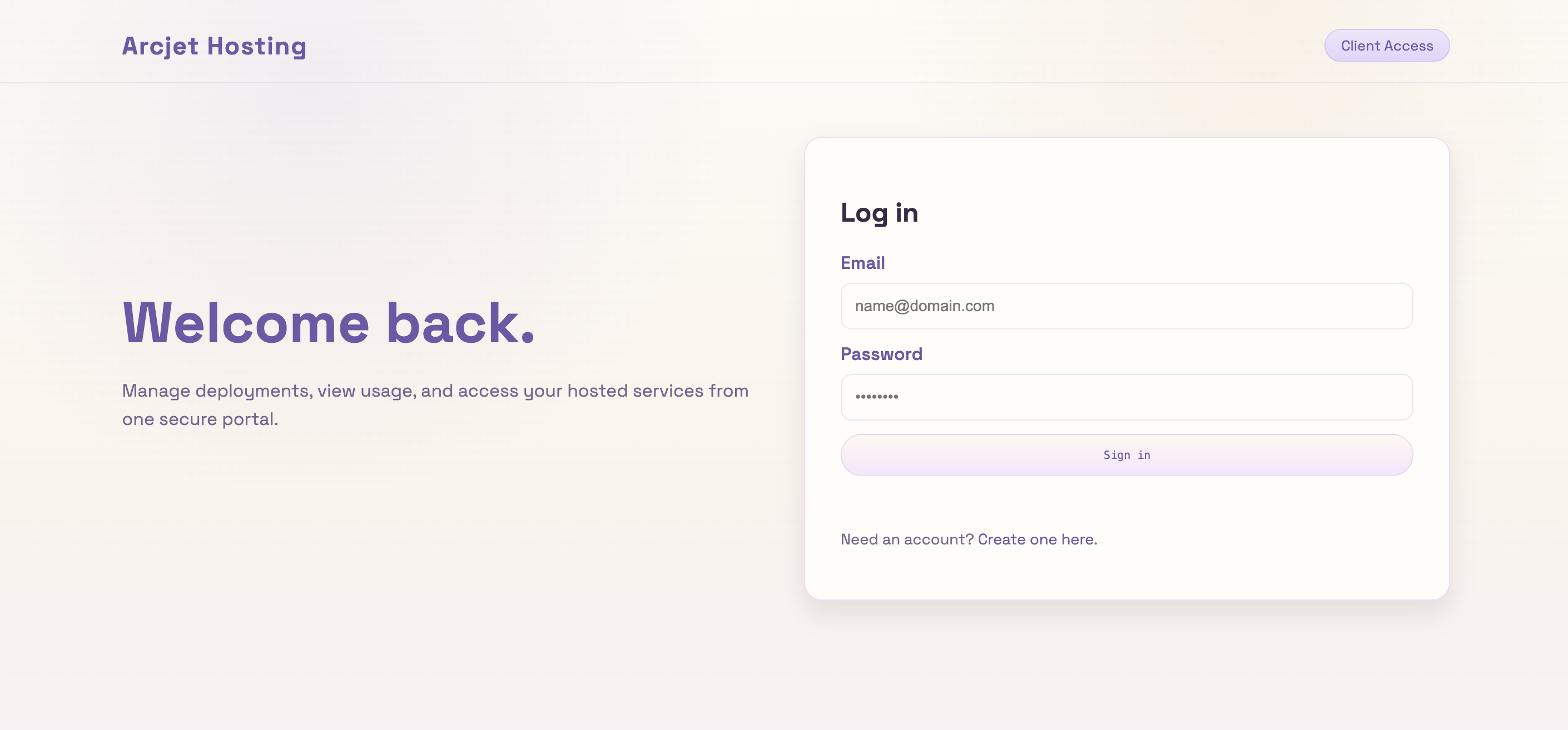 Arcjet Hosting